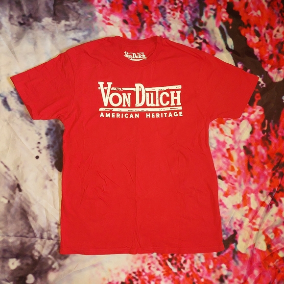 Von Dutch Logo Red T-shirt - Picture 1 of 3